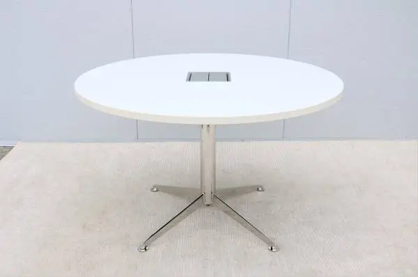 Modern Bernhardt Design Circuit Round White Laminate Conference Table