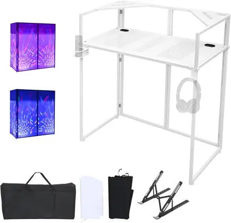 BRAND NEW DJ Table Stand Portable Booth, All-Metal Heavy-Duty Foldable