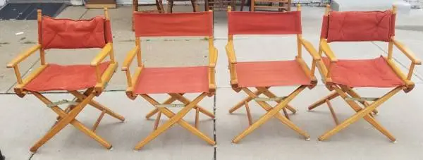 Set of Four Folding Canvas Chairs / Director Chairs