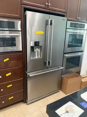 Wine Fridge, Stainless Professional Refrigerator, & Electric Dryer