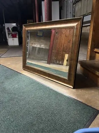 Large Bronze-Gold Framed Wall Mirror – 43 x 31.5