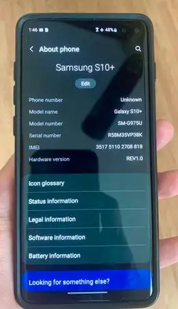 Samsung Galaxy S10+ Plus SM-G975U Verizon 128GB Mint Condition 8GB MicroSD Card