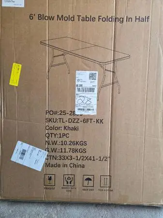 3 each 6 ft folding tables