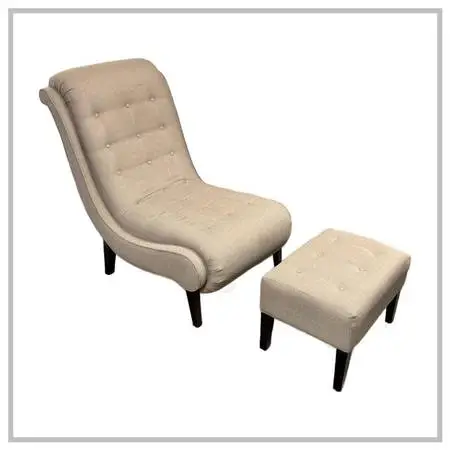 Contemporary Upholstered Lounge Chair And Ottoman, Set