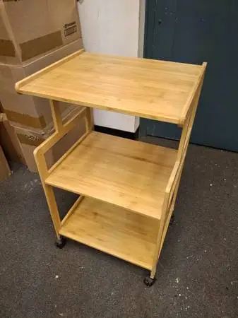Wood Multifunction Trolley Cart with Casters - Like New ! - 18 Wide