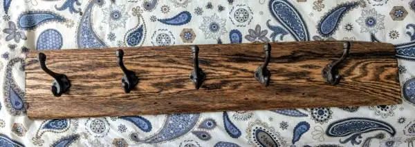 Rustic Oak Slab Coat Rack