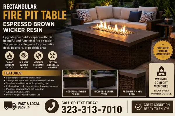 🔥 Upgrade Your Outdoor Space with This Beautiful Rectangular Fire Pit