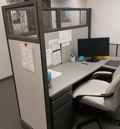Herman Miller Cubicle Partitions-Glass Inserts,67H,Light Beige,24-36W