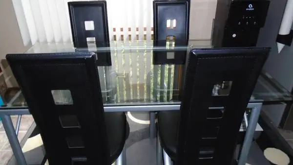 Contemporary Leather Dining Set