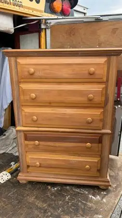 Vintage Solid Knotty Pine Rustic Country Style tall chest L36”*D18”*H50”(a