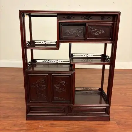 4 Vintage Mid-Century Displays, Cabinets, Teak, Rosewood