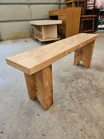 Bench Rustic Handmade From Reclaimed Barn Beams / Unfinished