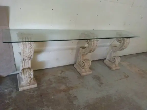 Glass top Tuscan shelf