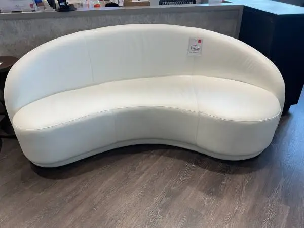 Cassia Leather White Sofa