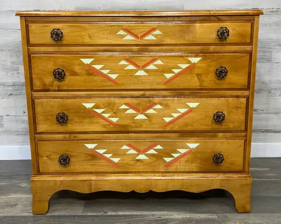Tribal Theme Wood Dresser *delivery available*