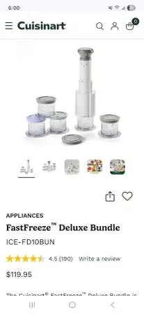 Cuisinart Fastfreeze NIB