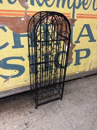 Wine Rack 45 Bottle Wrought Iron Wine Rack Jail With Lock hole. Works great read