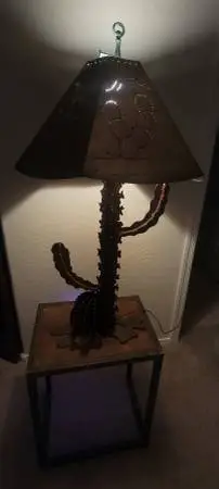 Catus table lamp custom made steel
