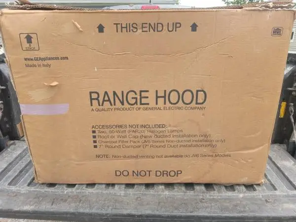 NEW IN BOX GE range hood