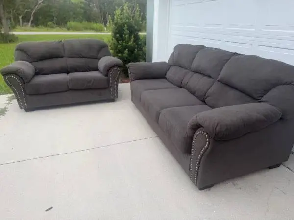 Dark Gray Sofa and Loveseat