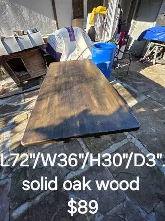 Solid golden oak big table