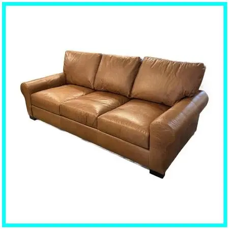 New Pottery Barn Turner Roll Arm Leather Sofa, Caramel