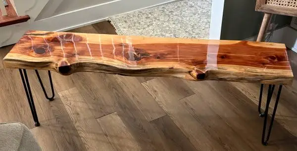Live edge bench
