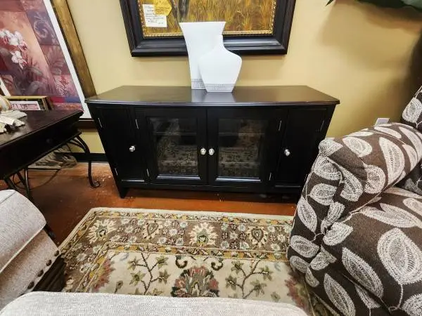 Modern Black TV Media Console-50W x 18.5D x 27.5H-NOW