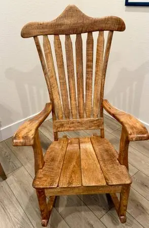 Handcrafted Hawaiian Mango Wood Rocking Chair