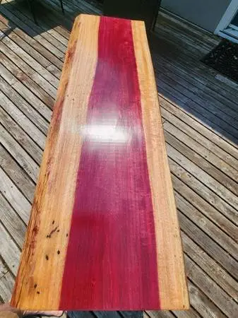 Custom Purple Heart Live Edge Slab Coffee/Side Table