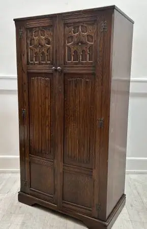 Antique Oak Wardrobe Closet Armoire or Linen Closet