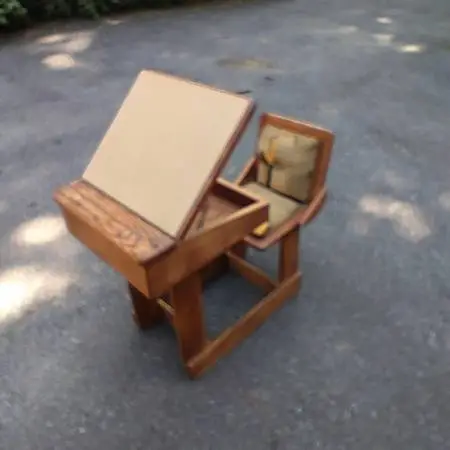 Vintage small childs oak school desk