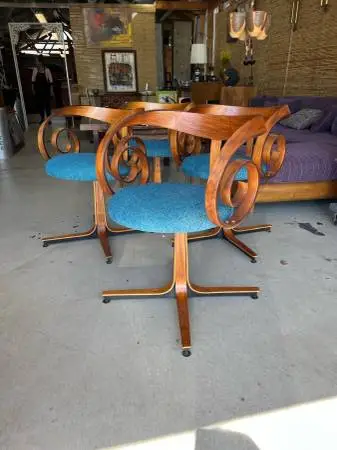 Pair Of Plycraft Sultana Mid Century Modern Swivel Chairs