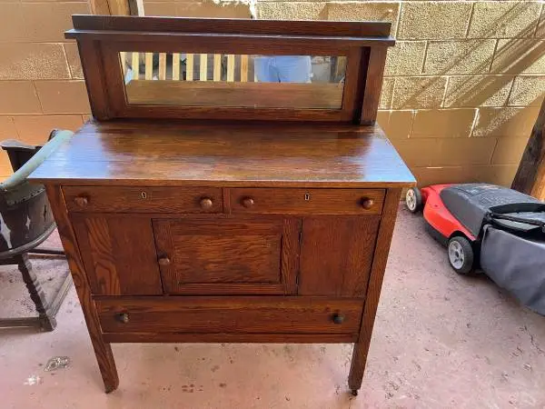Mission style side board