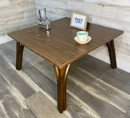 Mid century bent wood bamboo coffee table