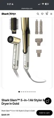 BRAND NEW Shark Glam™ Hair Styler in Gold