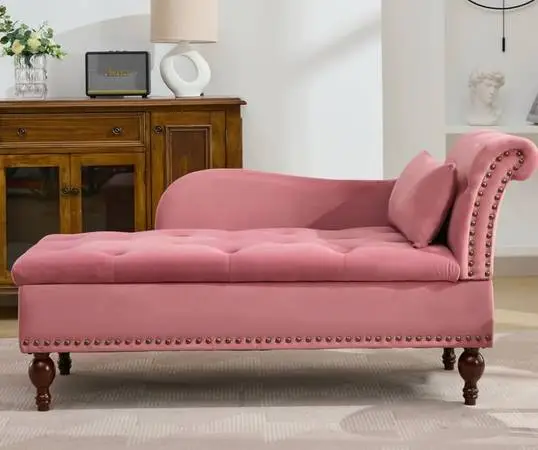 Wayfair Keshawna Velvet Storage Chaise Lounge Couch
