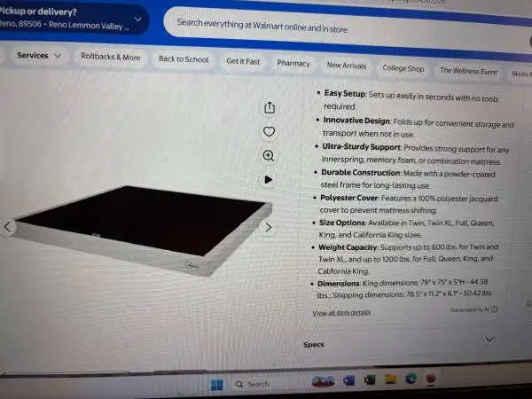5 High King Metal Boxspring with Zip Cover