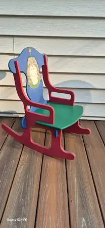 Kids Rocking Chair with Painted Angel/Princess