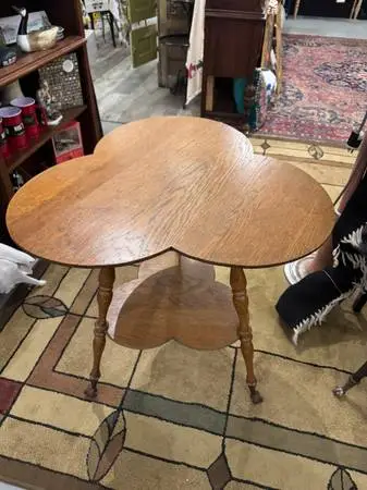 Three Leg Clover Table with Brass Gargoyle Feet