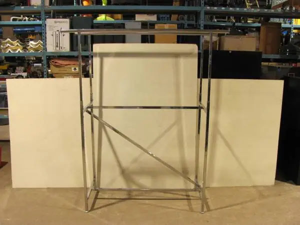 Chrome metal double sided clothes clothing rack, adjustable height