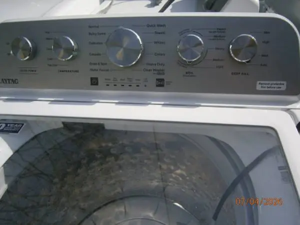 One year old Maytag top load washer