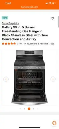 Gallery 30 in. 5 Burner Freestanding Gas Range in Black Stainless Stee