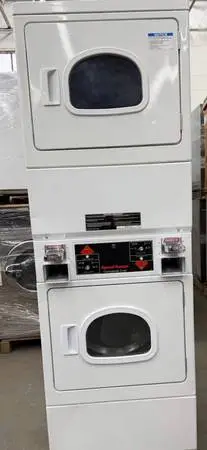 1 stack coin op speedqueen dryer/ 2 speedqueen washers coin op