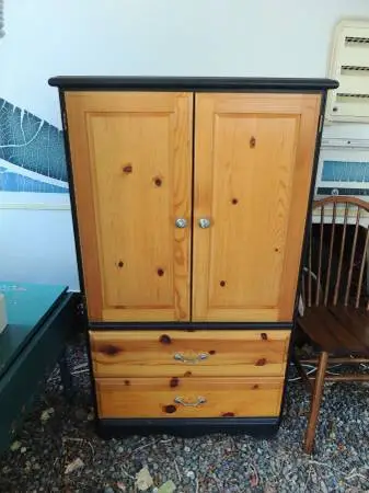 knotty pine armoire / pantry / shelving unit