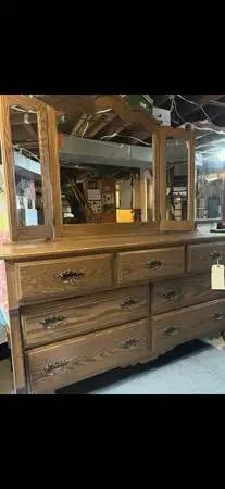 Amish Bureau style dresser, w/ night stand