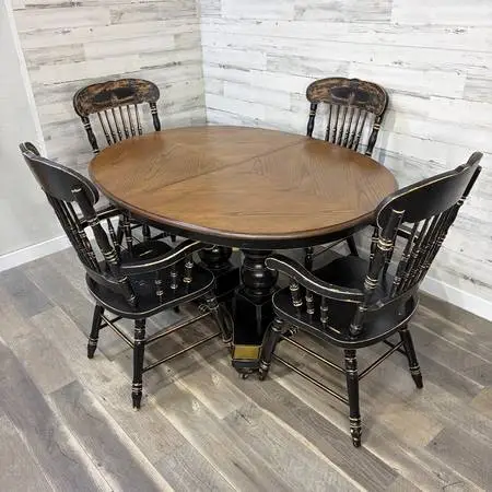 Antique Black Dining Set Table & 4 Chairs *delivery available*