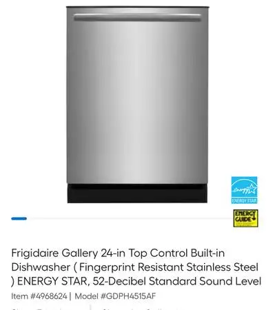 Frigidaire dishwasher Gallery 24-in Top Control free local delivery