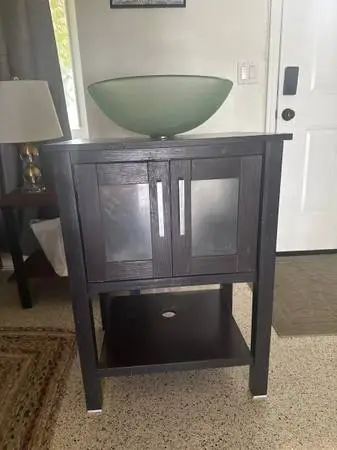 Black Bathroom Vanity with Sink 24inch