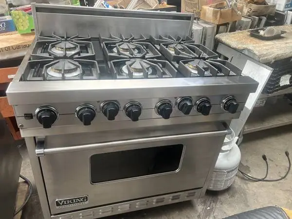 36 Viking Stainless Range, 6, d fuel,